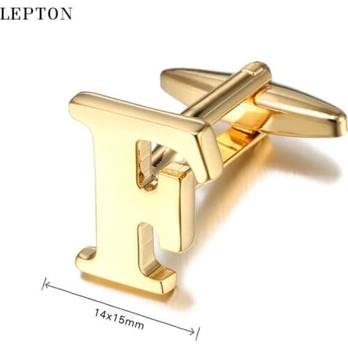 Lepton Hot Letters F Cufflinks For Men High Polishing Stainless Steel CuffLinks Man Shirt Cuffs Cuff links Relojes Gemelos