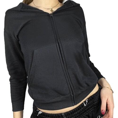 Womens Hoody Girls Fleece-lined Long Sleeve Outwear Autumn Ladies Solid Color Zipper Hoodie Coat Casual Pocket Hooded Cardigan