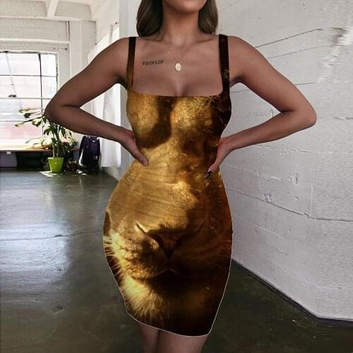 Giyu Brand Lion Dresses Women Animal Vestido Sexy Anime Bodycon Dress Nebula 3d Print Harajuku Sundress Womens Clothing