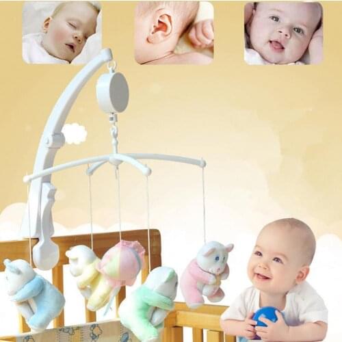 Baby Crib Bed Hanging Bell Wind-up Rotating Music Box Baby Stroller Crib Bed Mobile Hanging Bell Toy Clockwork Music Box