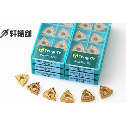 10PCS WNMG080404 WNMG080408 CQ PM HQ ZM TM CM R-S L-S TT8125 Of Original Carbide Parts For CNC Lathe External Turning Blade Tool
