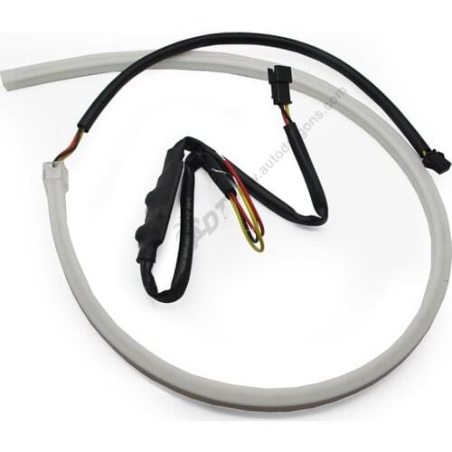 12V DC White+Yellow Flexible car Headlight Daytime Lamp Switchback Strip Angel Eye DRL Decorative Light