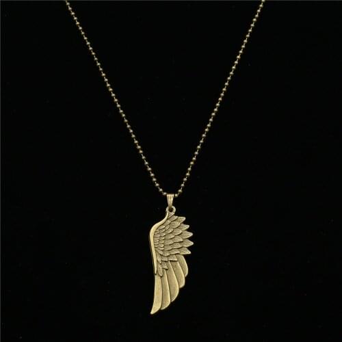 2019 Boho Punk Long Vintage Sweater Chain Choker Necklace Women Feather Angel Wing Cross Pendant Necklace Men Jewelry Collares
