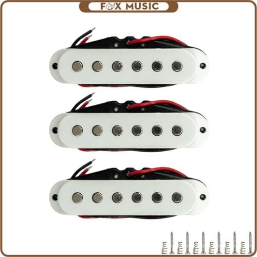 3PCS Guitar Pickups 50mm Guitar Single Coil Pickup Ceramic Magnet For Electric Guitar White