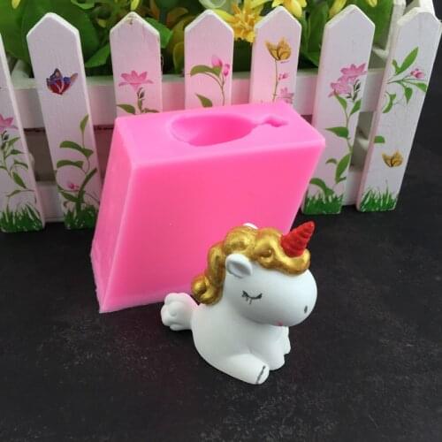 3D Cute Unicorn Silicone Soap Molds DIY Handmade Candle Mold Fondant Cake Baking Mould Aromatherapy Plaster Decoration