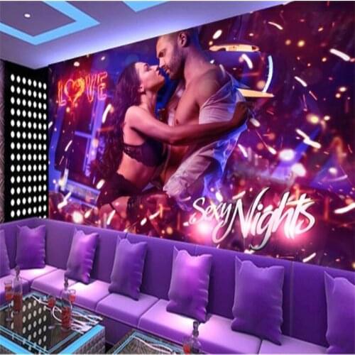 Beibehang Custom 3d wallpaper passion couple romantic hotel nightclub KTV fixture murals backdrop decoration
