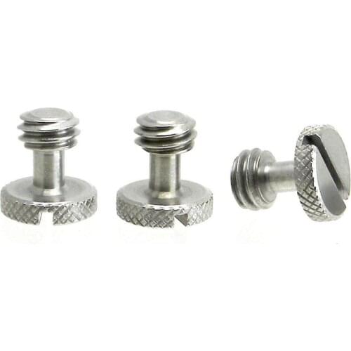 3x Steel Screws 3/8" Tripod Quick Release QR Plate Camera Flathead Slot Stainless