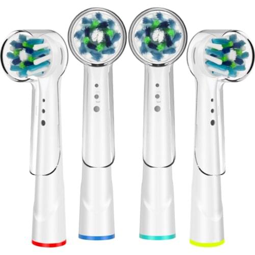 4Pcs Cross Replacement Toothbrush Heads with Caps for Oral B Electric Toothbrush 7000/Pro 1000/9600/ 500/3000/8000