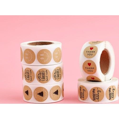 500Pcs Round Sticker Kraft Gold love Stickers seal labels Labels stickers scrapbooking for Package stationery handmade sticker