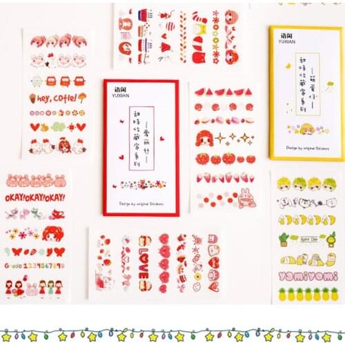 6 Pcs/Lot Cartoon Fruit Floral Paper Sticker Decorative Diary Scrapbook Planner Stickers Kawaii Stationery School Supplies
