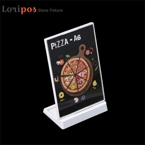 A6 POP Billboard White Menu Stand Plastic Photo Frame Stand T L Shap Can be Upright Transverse Wall Mounted Sign Holder
