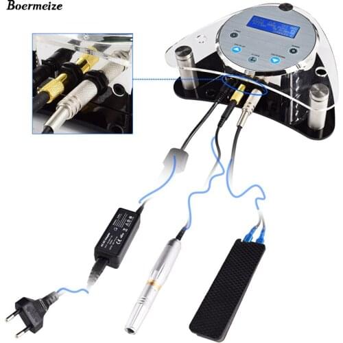 Acylice Round Intelligent Digital Permanent Makeup Power Supply Device with Worldwild Power Cord Complete Tattoo Machine Kits