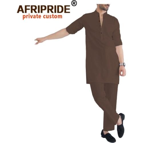 African Clothes for Men Tracksuit Short Sleeve Dashiki Shirts and Pants 2 Piece Set Tribal Outfits Plus Size Casual A2016049