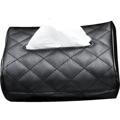 Auto supplies tissue set tray paper towel package can fixed creative Car interior tissue box sun visor chair back hanging straps