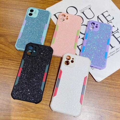 Shining Glitter Powder Bling Case For iPhone 11 case Pro XR XS 8 7 Plus 12 Pro MAX case Soft TPU Shockproof Cover Fran-3K