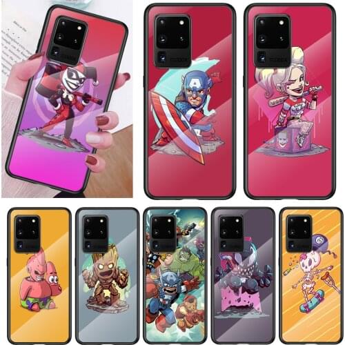 Tempered Glass Cover Anime cartoon Marvel For Samsung Note 20 Ultra Note 10 Lite Plus 5G Note 8 Note 9 Phone Case