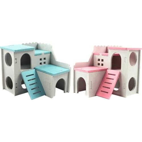 Hamster House Castle Pet Gym For Small Animal Colorful Ecological Board Hamster Squirrel Rabbit Climb Play Ground Bed Nest