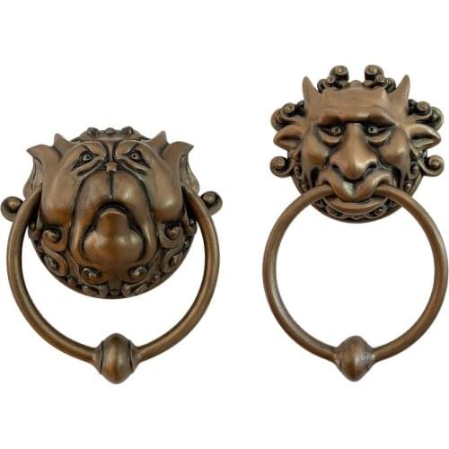 Dragon Face Door Handle Labyrinth Knocker Wall-mounted Door Decoration Archaize Chinese Style Ring Knocker Door Handle