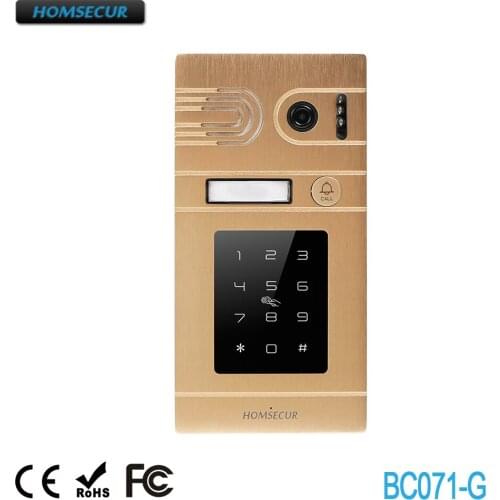 HOMSECUR BC071-G Outdoor Camera, Golden Camera with Password & Card Access for HDK Series Video Door Phone System