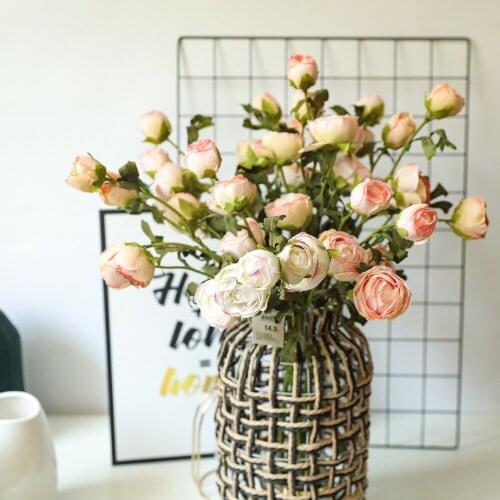 1pcs Non-woven Fabric Ranunculus Artificial Flowers Flower Silk Fake for DIY Home Garden Wedding Decoration Accessories