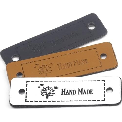 12pcs/lot Life tree Natural style hand made leather labels for handwork gifts leather tags handmade for toy shoes zakka label