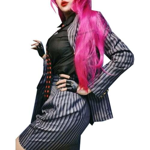 2020 JoJos Bizarre Adventure Diavolo Female Style Sex Reversion Halloween Party Uniform COS Cosplay Costume Custom Made Any Siz
