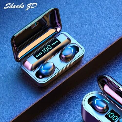 ShuoboZD F9 TWS Fingerprint Touch Bluetooth Earphones, HD Stereo Wireless Earphones,Noise Cancelling Gaming Headset
