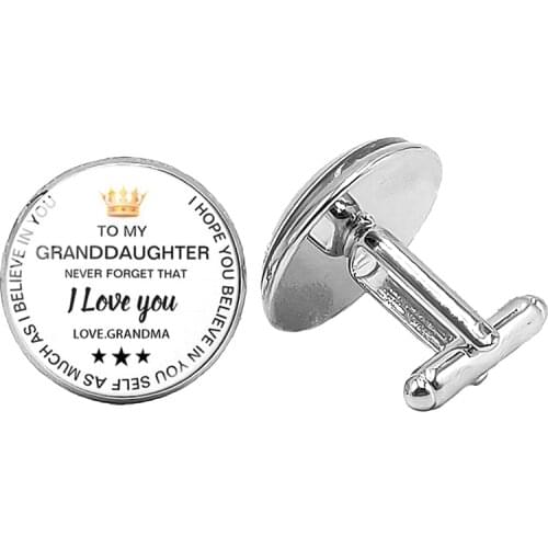 2020 New Creative All-match Suit I Love My Family Glass Cabochon Charm Cufflinks Mens Gift Cufflinks Jewelry