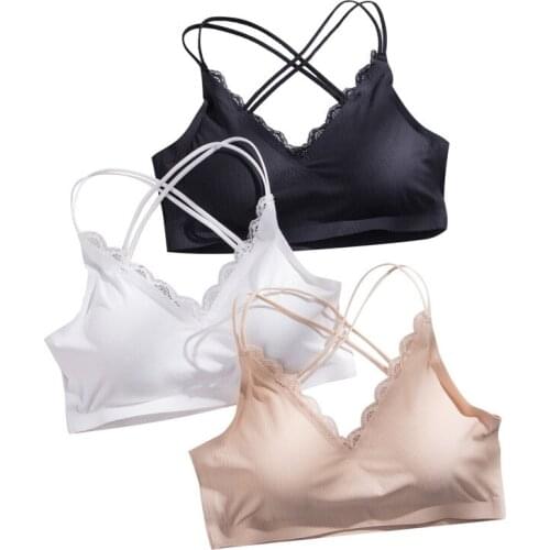New Ice Silk Without Trace One Piece Massage Chest Pad Sling Strap Back Lace Bottom Underwear Wrap Chest