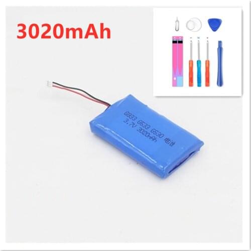 New 3020mAh Li-Polymer 533-000132 Replacement Battery For Logitech G533, G933 Headset Batteries Accumulator 3-wire plug