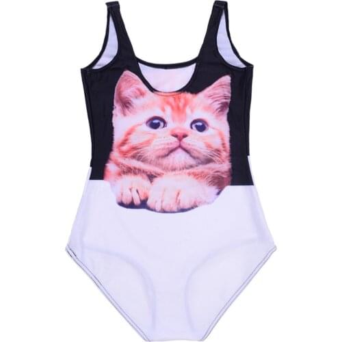 New Cute Cat Swimming Suit For Women 3D Bird Printed Triangle White Yellow Bathing Suits 3 Patterns S To 4xl