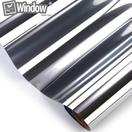 SUNICE One Way Mirror Tint Silver Color Solar Tint Film UV Rejection Window Foils Self Adhesive Sticker 50cmx600cm