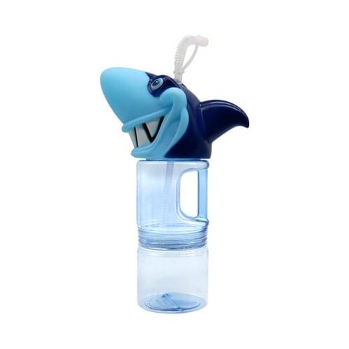 Creative large capacity shark cup cartoon shark head straw plastic cup personality drink straw cup gift