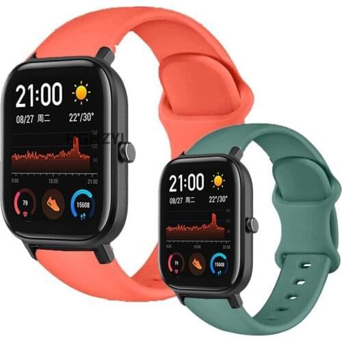 20MM Silicone Bands For Amazfit GTS/GTS 2/GTS 2 mini/GTR 42mm Band Replacement Watch Straps For Amazfit Bip U Pro pop Bracelet
