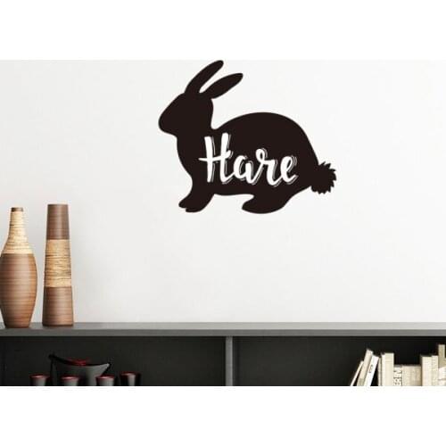 Hare Black And White Animal Silhouette Removable Wall Sticker Art Decals Mural DIY Wallpaper for Room Decal