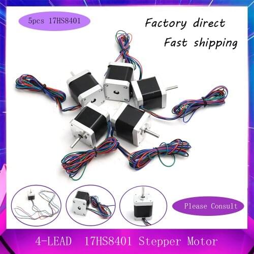 5PCS Nema17 17HS8401 Stepper Motor 4-lead 42 motor Nema 17 motor 42BYGH 1.8A motor for CNC XYZ