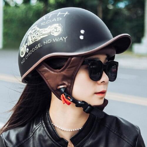 Girl Motorcycle Helmet Moto Jet Square Flag Helmet Black Red Blue Helmets Size XS-XL Man Women Electric Vehicle Bicycle Helmet