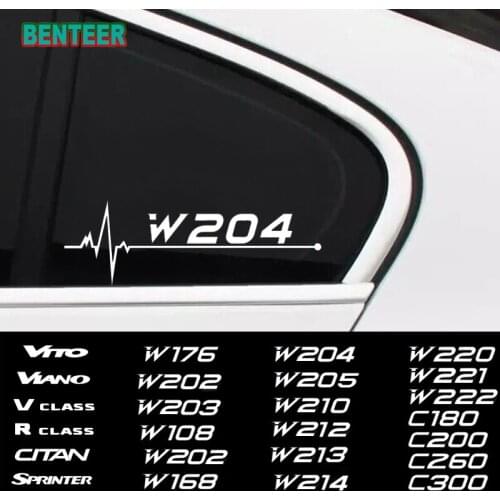 2pcs Reflective Car windows sticker For Mercedes benz AMG VITO CITAN SPRINTER V-CLASS W124 W204 W205 W108 W213 C200 etc