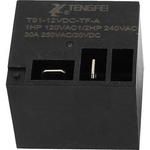 T91 DC12V 30A 4 Terminal SPST NO Miniature Power Coil Electromagnetic Relay