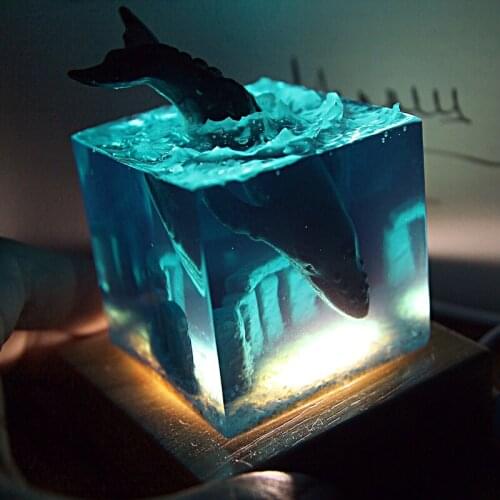 Cultural and creative products handicrafts resin glue creative gifts ocean whale cafe home night light decoration