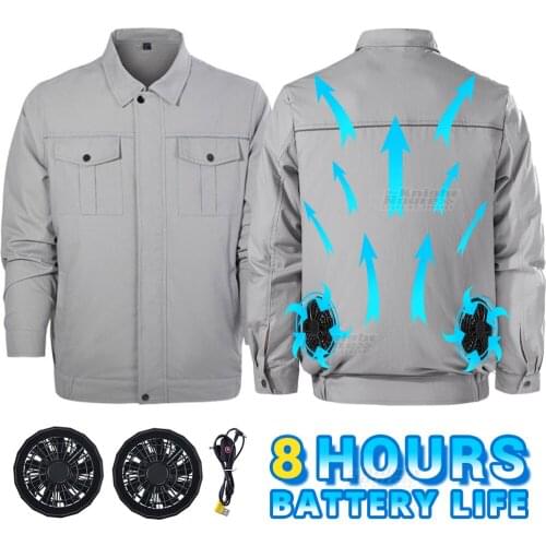 Outdoor Sports Summer Cooling Fan Jacket Air Conditioning Clothing Heatstroke Protection USB Power Supply Hiking Jacket Workwear