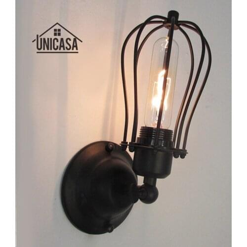 Vintage Wall Lights Kitchen Lobby Antique Wrought Iron Wall Sconces Black Industrial Chandelie Lighting Modern Indoor LED Lamp