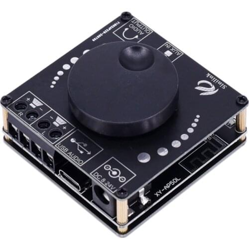 XY-AP50L Mini Bluetooth 5.0 50W+50W Wireless o Power Digital Amplifier Board Stereo Amp 3.5MM AUX USB APP