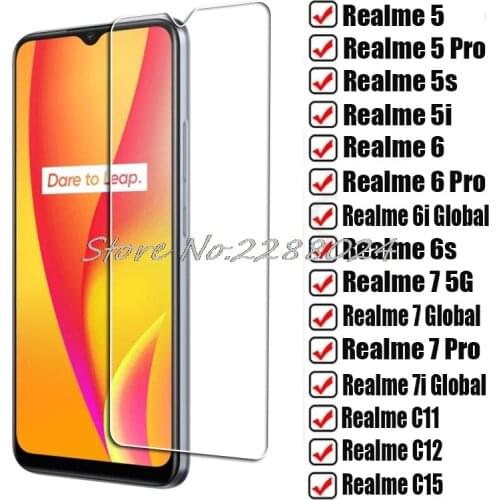 Tempered Glass For OPPO Realme 5 Pro 5s 5i 6 6s 6i 7i Global 7 5G C11 C12 C15 Realme5 Realme6 Realme7 Screen Protector Film