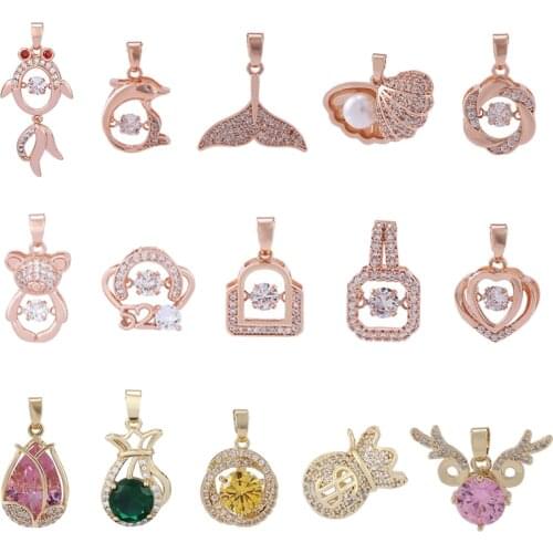 Summer Style Beating Heart Series Shinning Heart & Crown Pendant For Women Clavicle Chain Necklace Jewelry Gift Making