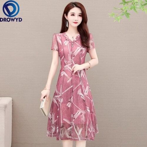 Fashion Boho Floral Midi Dresses Women Summer Short Sleeve Chiffon Dress V-neck Casual Party Dress Female Bodycon Party Vestidos