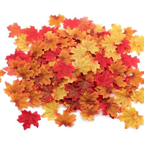1000pcs Artificial Maple Leaves for Autumn Party Thanksgiving Home Wedding Table Floor Decorations Mixed Color Fake Fall Leaves