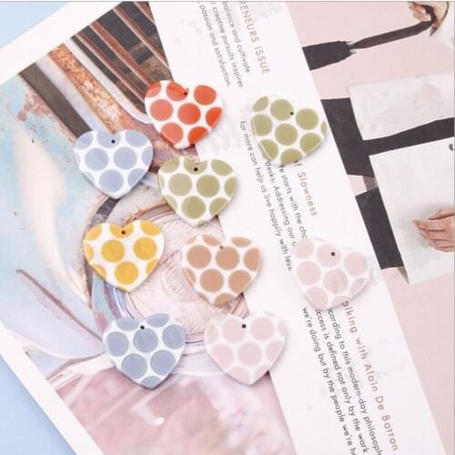 4pcs 20mm*23mm ABS Heart Charms Acrylic Hearts Pendant DIY Jewelry Earring Making