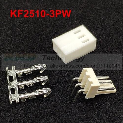 50set/lot KF2510 KF2510-3W 2.54 mm 3pin connector,Female housing + Male right angle connector + Terminal, free shipping