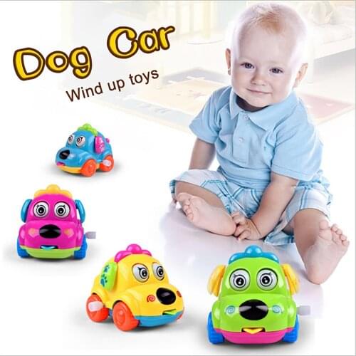 Baby Toy Clockwork Puppy Car Toy Cartoon Small Dog Clockwork Car Educational Plaything Gift Toys For Boys Girls Birthday Gifts